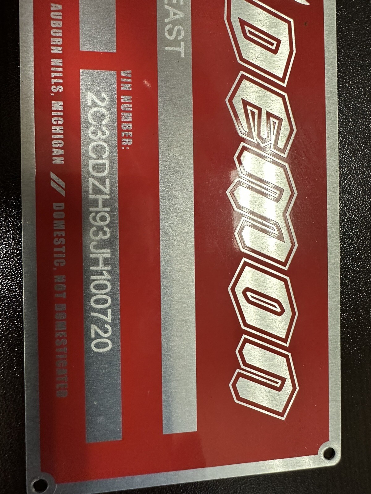 2018 DODGE DEMON CRATE PLAQUE CUSTOMIZED FOR YOU
