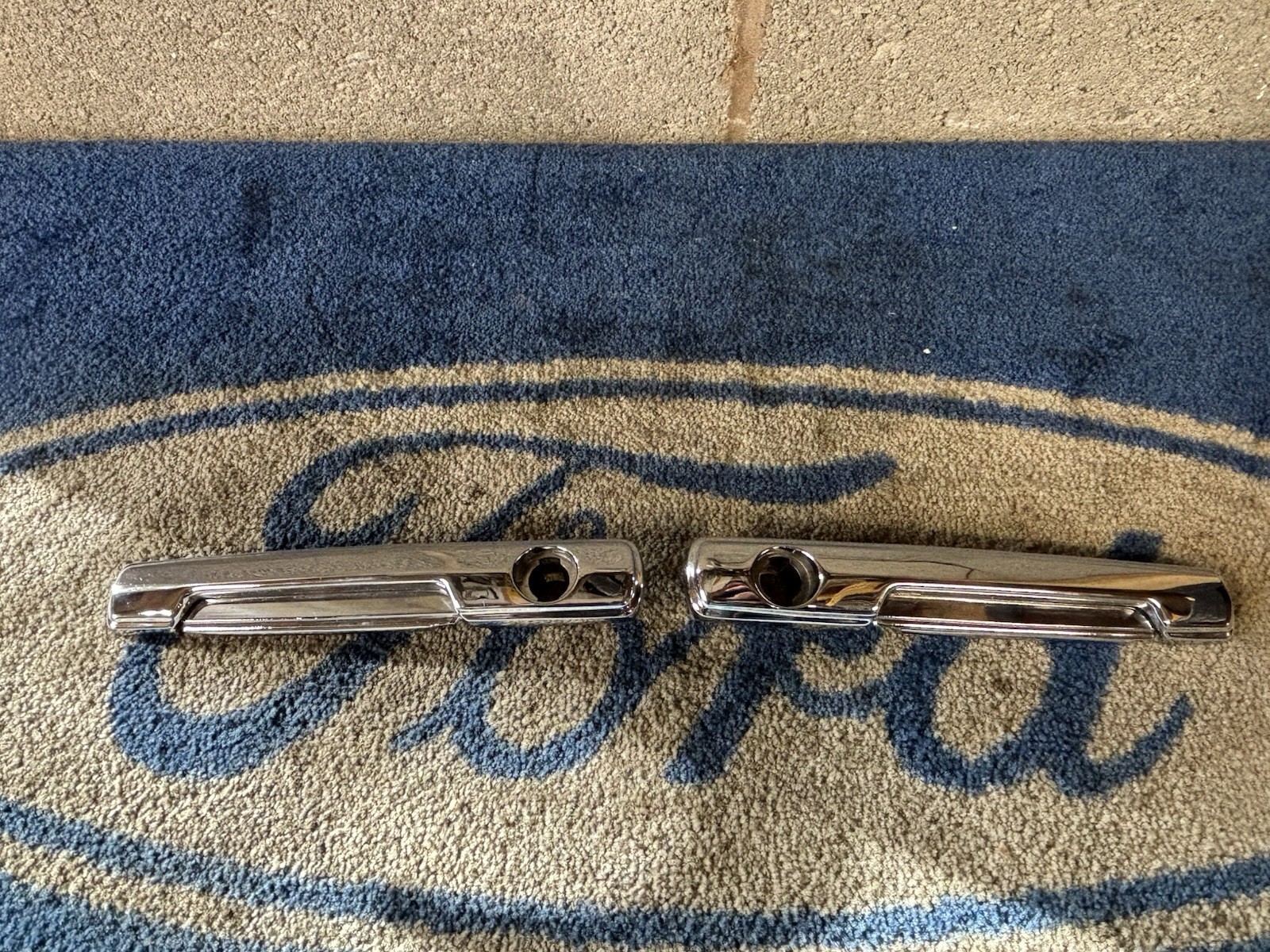 Ford Escort Mk2 Chrome Front Door Handles Pair Genuine Ford NOS