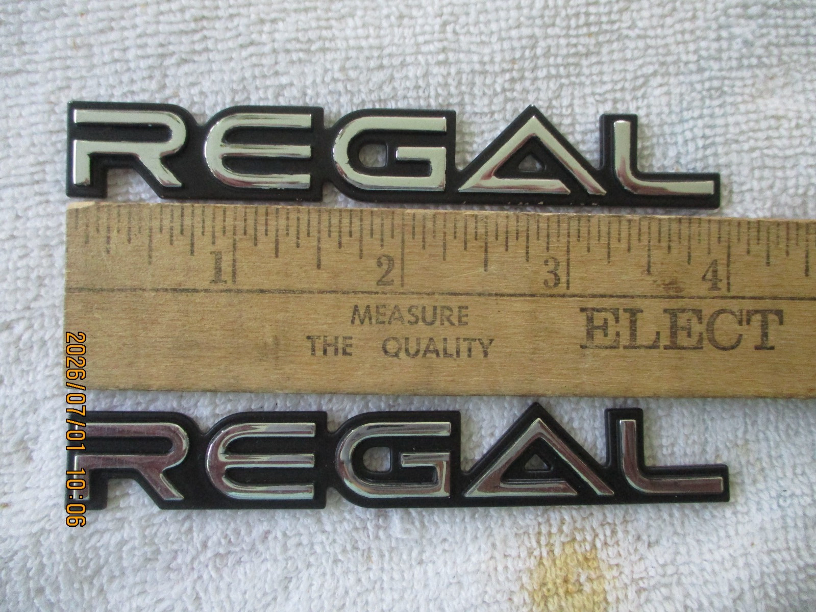 2 NOS 1984-1987 BUICK REGAL PLASTIC STICK REAR QUARTER PANEL EMBLEMS