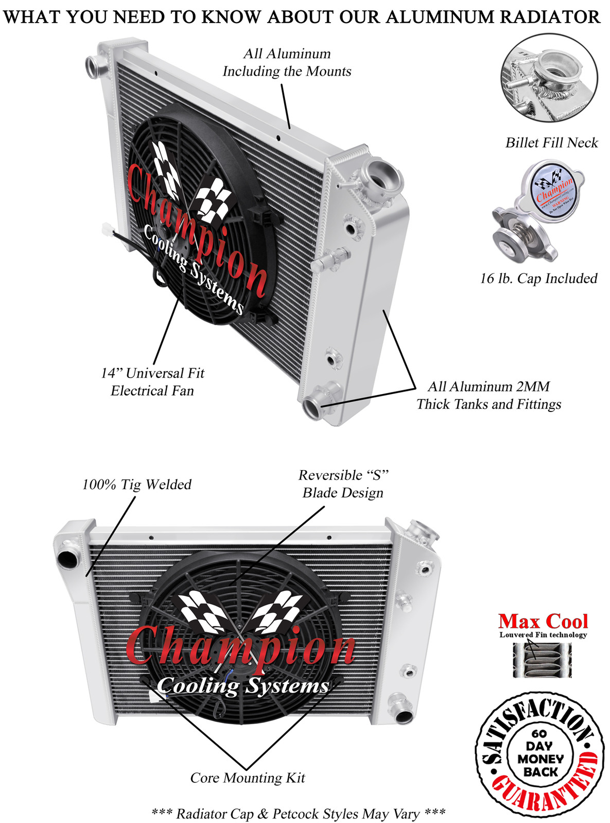 3 Row Discount Champion Radiator W/ 14