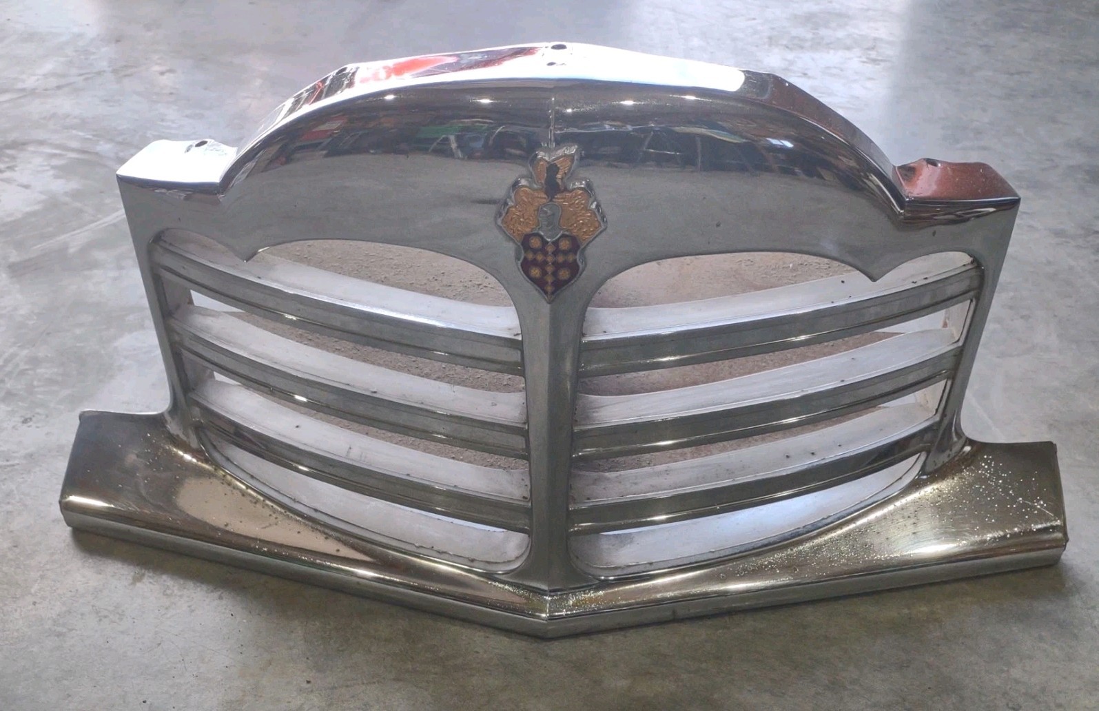 Original 1948  Packard Chrome Front Grille Grill w/ Emblem Ornament, Used OEM