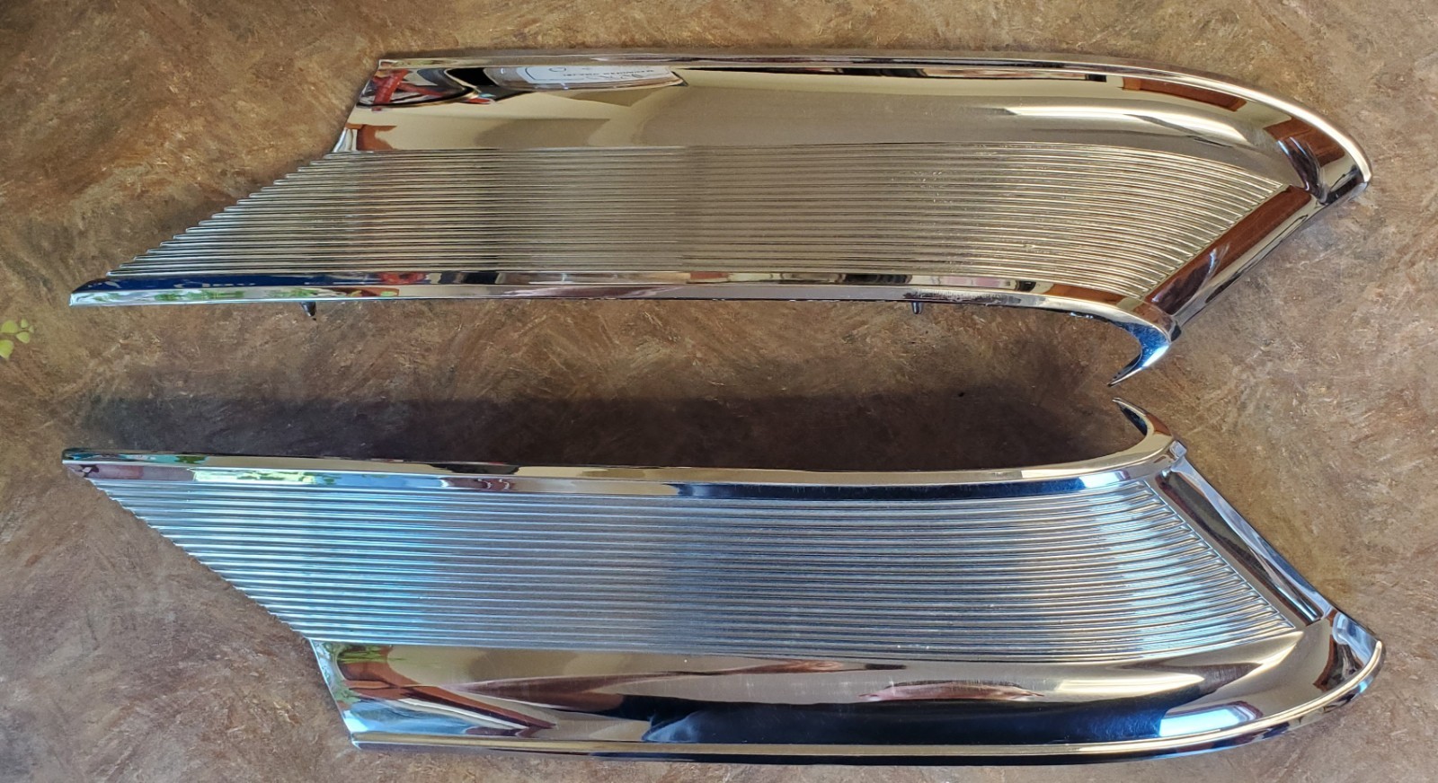 1963 Ford Galaxie 500 C-Piller Sail Panel Chrome Trim LH & RH Pair OEM 