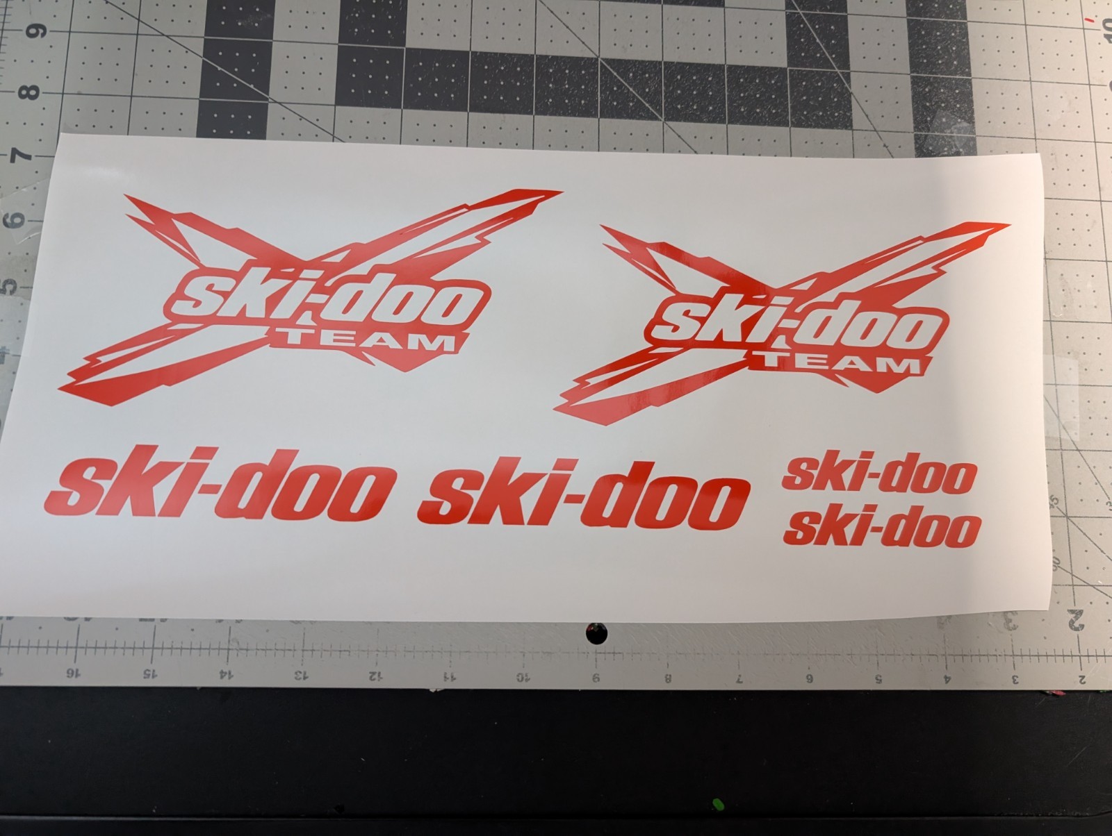 Ski doo team helmet / faring decals. Snow machine sticker Ski-doo snowmobile