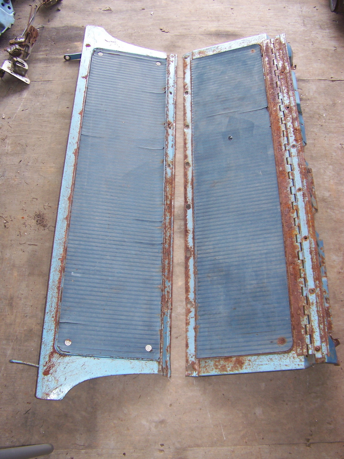1968 DODGE CORONET STATION WAGON REAR CARGO AREA METAL COVERS / DOORS OEM