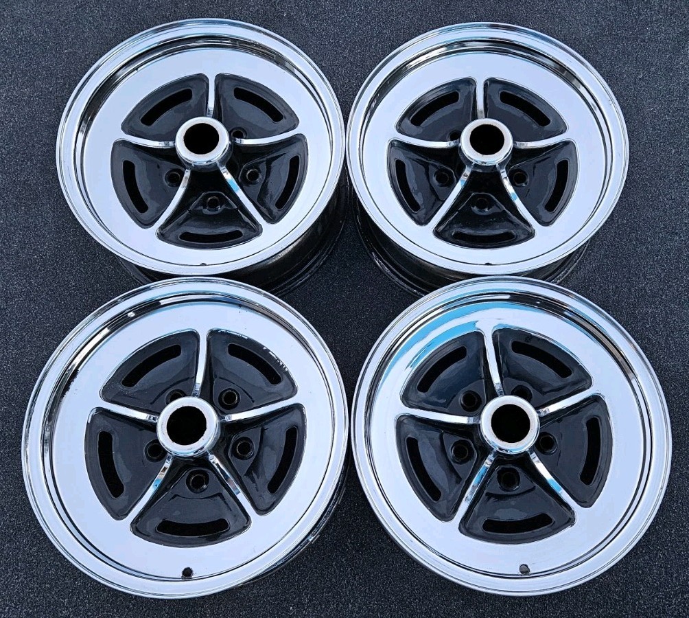 NiCe SET/4 BUICK RIVIERA GS 1971-1973 RALLY WHEELS 15 X6 RIMS 5x5 BOAT-TAIL 895