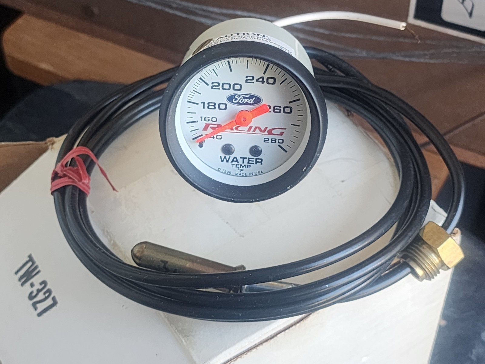 FORD RACING WHITE WATER TEMP GAUGE 2 1/16\