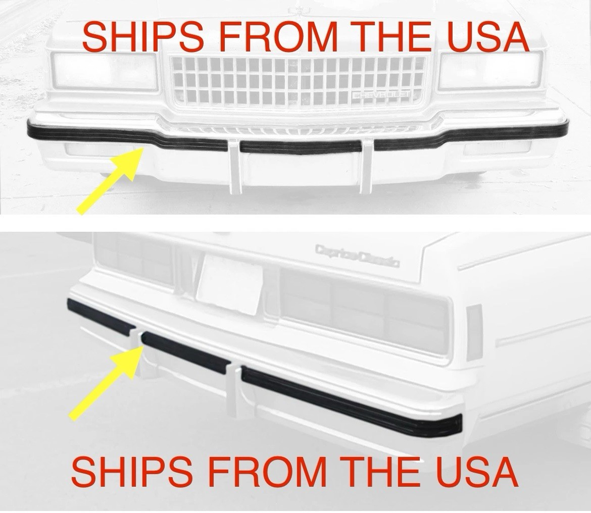 READ FIRST 1986-90 Chevrolet Caprice Front & Rear Bumper Impact Strip Rubber