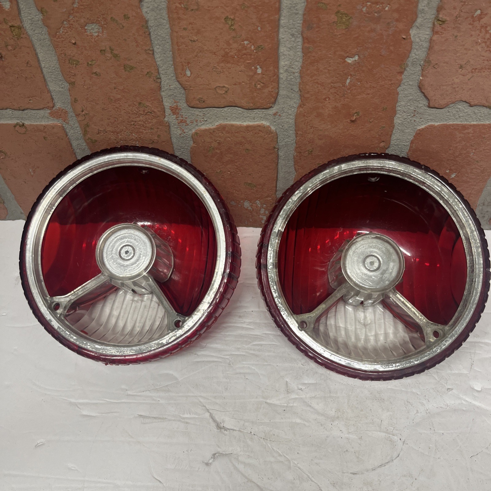 OEM 1962 AMC AMERICAN MOTORS RAMBLER TAIL LIGHT LENS LENSES SAE BDRST 62 AR PAIR