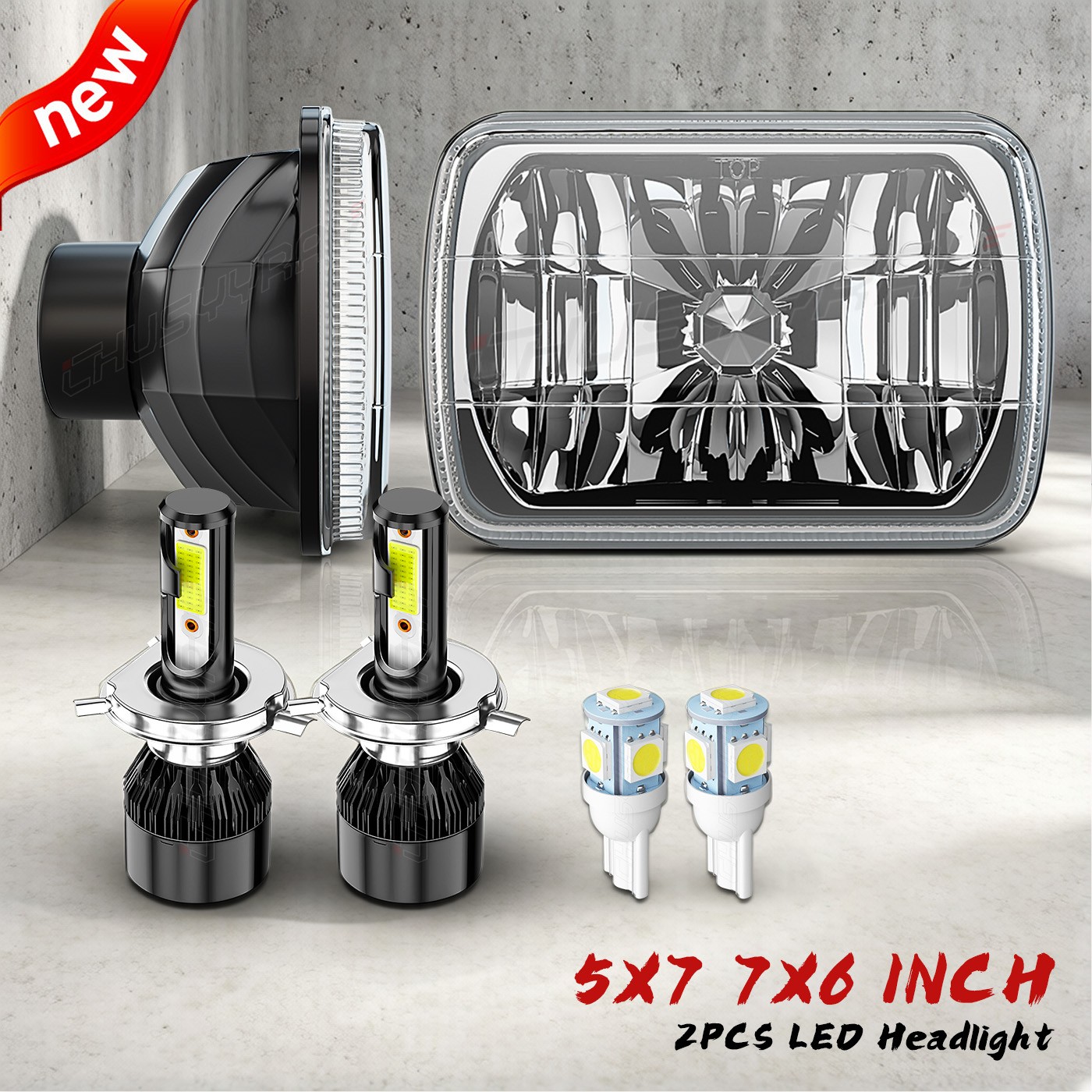 For Ford Fairmont 1978-1981 2.3L 3.3L 4.2L 5.0L 7inch Square H4 LED Headlight