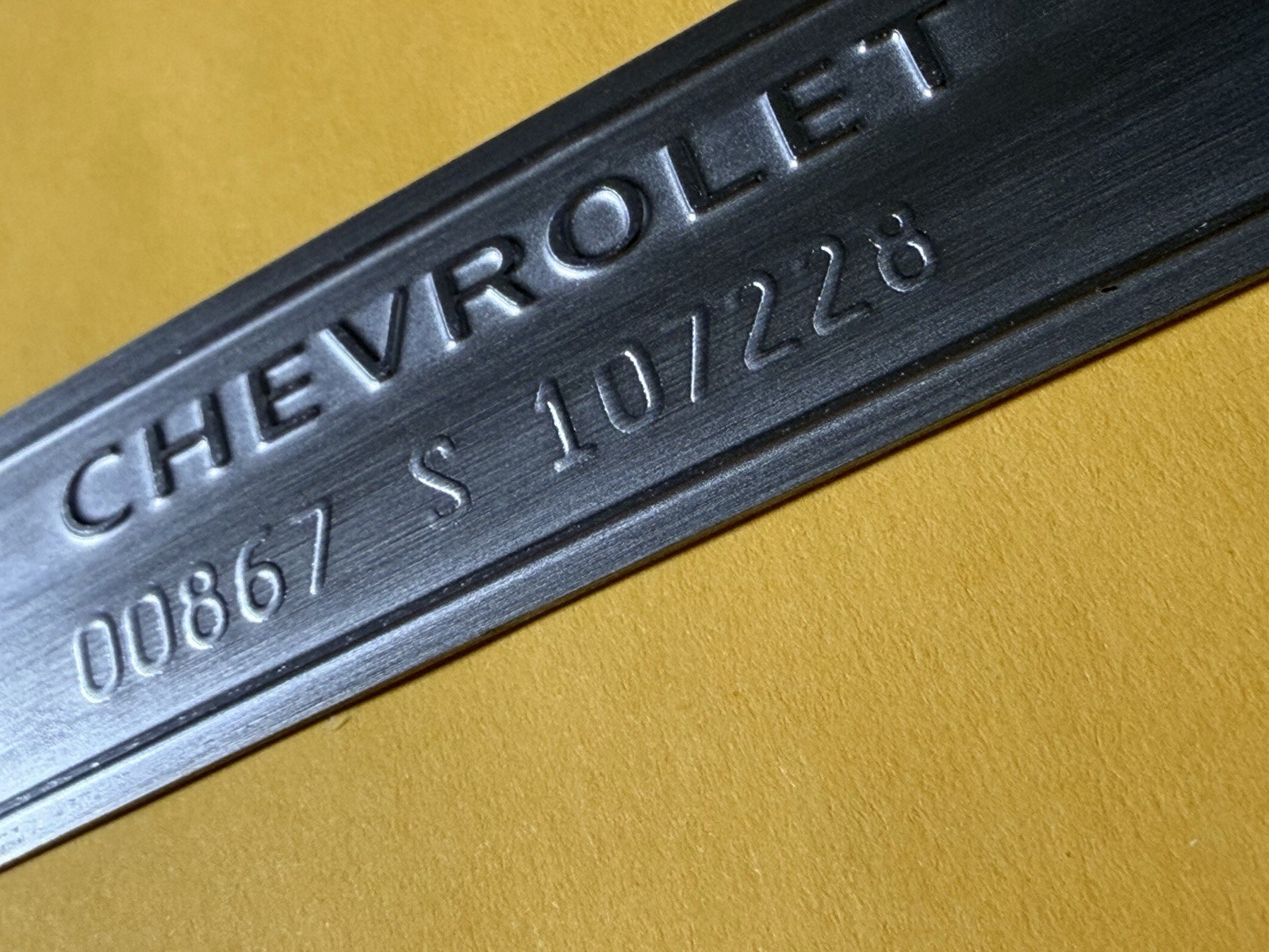 CHEVY CHEVROLET DOOR DASH TAG DATA SERIAL NUMBER PLATE **EMBOSSED** w/ Your VI#