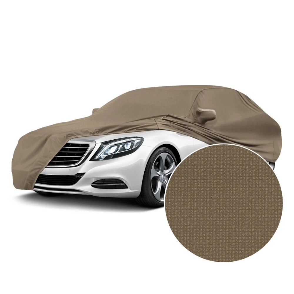For Cadillac Cimarron 82-88 Satin Stretch Indoor Sahara Tan Custom Car Cover