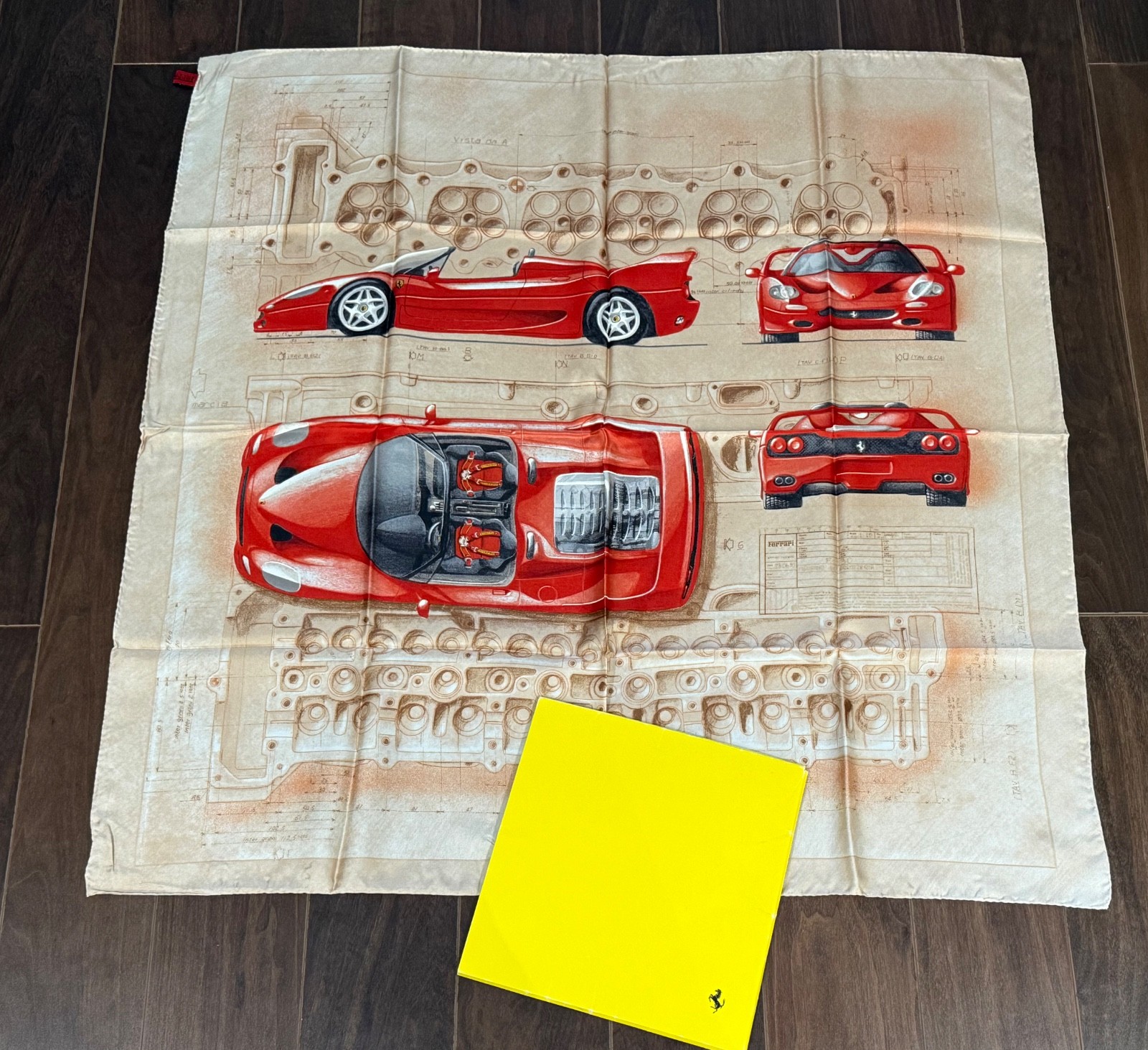 Genuine Ferrari F50 silk scarf unused original box dealer item