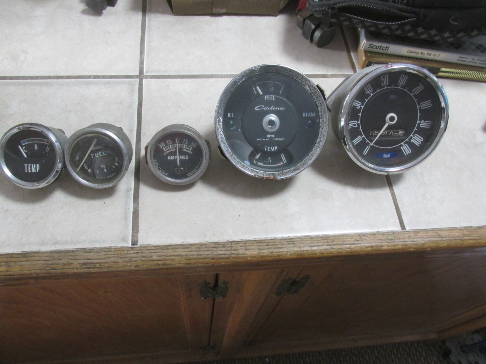 Ford Cortina Gauges Lot Of 6 Temp Fuel Amp Oil Speedometer
