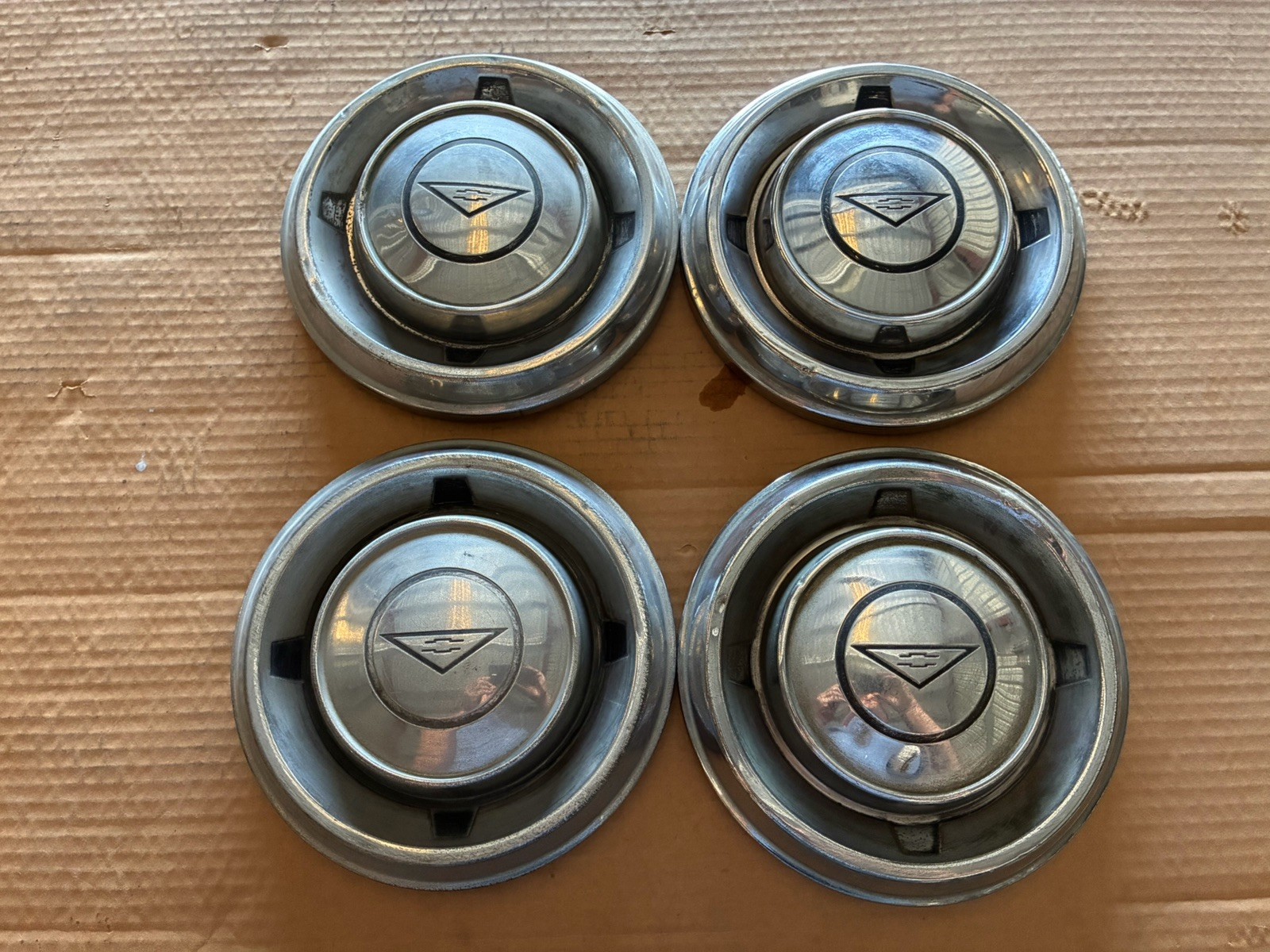 Chevrolet Corvair Hubcap Rim Center Hub Cap Wheel Lug Cover 9 1/2” OEM USED SET