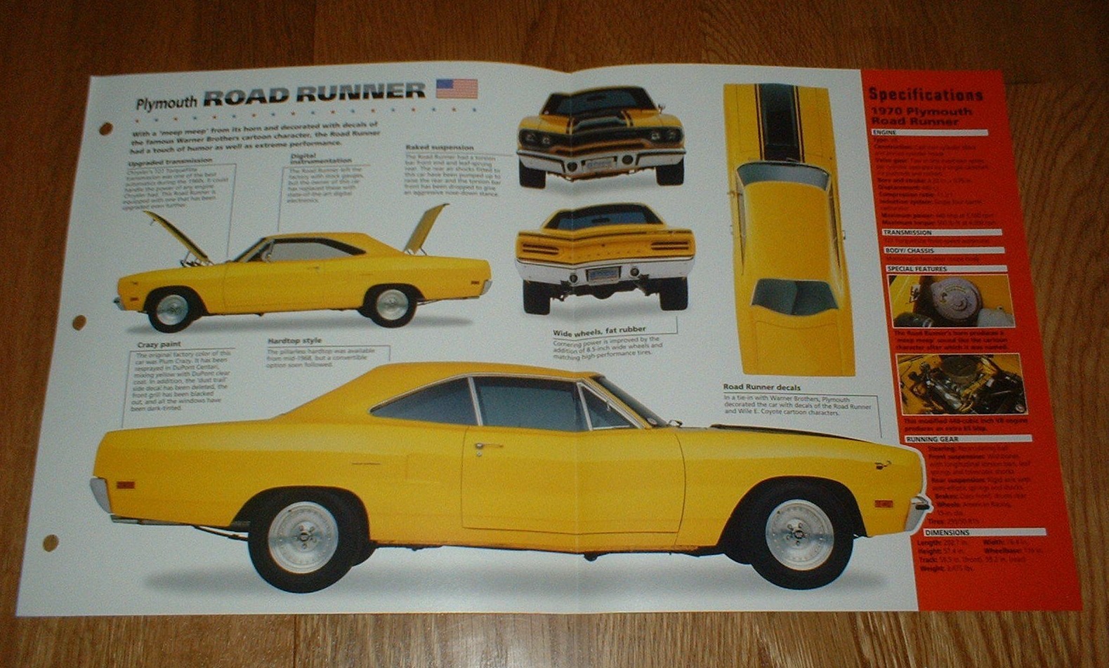 1970 Plymouth Road Runner Original Imp Brochure Specs Info 68 69 70 Roadrunner