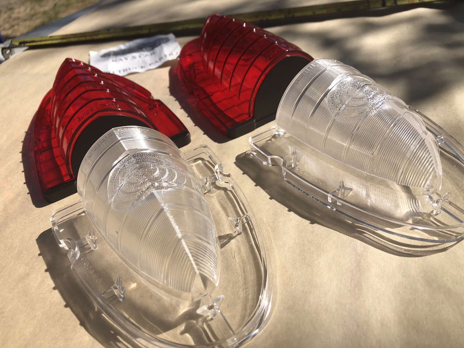 NEW REPLACEMENT 1954 CHEVROLET BEL AIR 150 AND 210 TAIL LIGHT LENS SET 