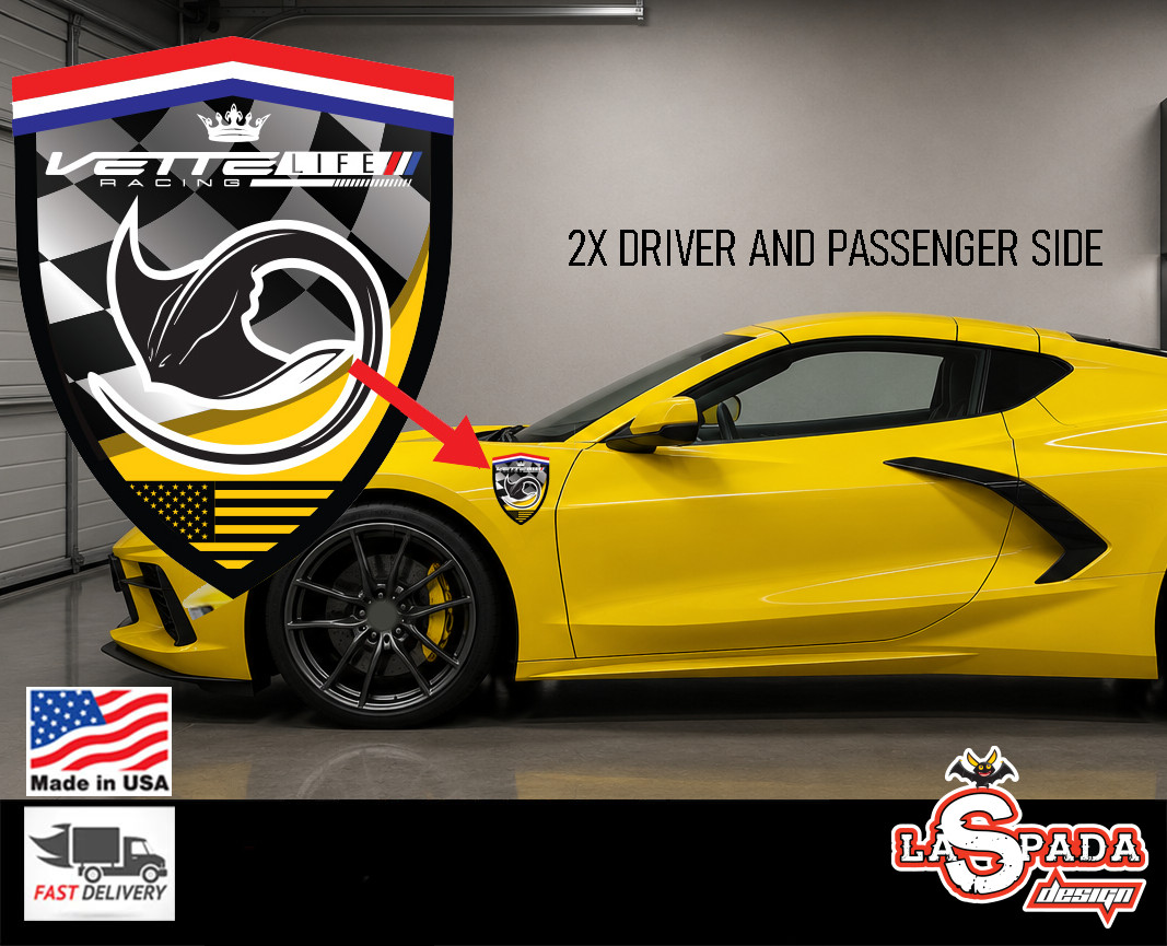 fit Chevrolet Corvette zr1 z06 racing side decal sticker c8 c7 c6 c5 stingray