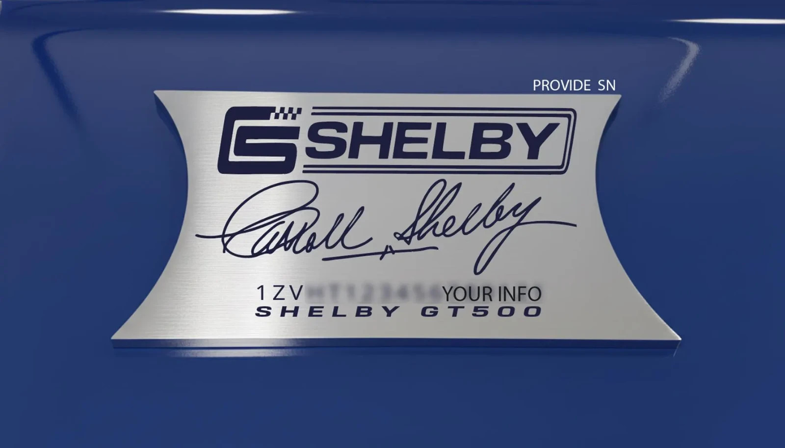 Engraved Dash Plaque Custom Fit for 05-09 Mustangs Shelby GT500 Interior.