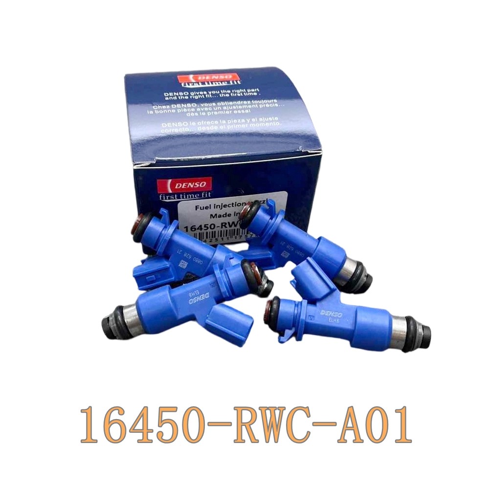 4X DENSO Fuel Injectors for Acura Integra RDX RSX Honda Civic 16450-RWC-A01