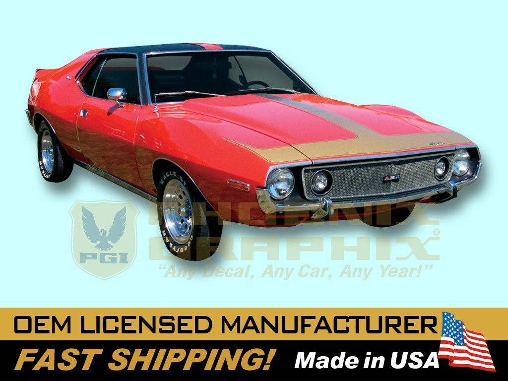 1971 1972 1973 1974 AMC Javelin AMX (solid) Decals & Stripes Kit