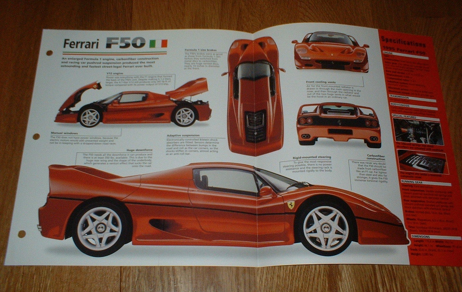 1997 FERRARI F50 ORIGINAL IMP BROCHURE SPECS INFO F-50 95 96 97 98