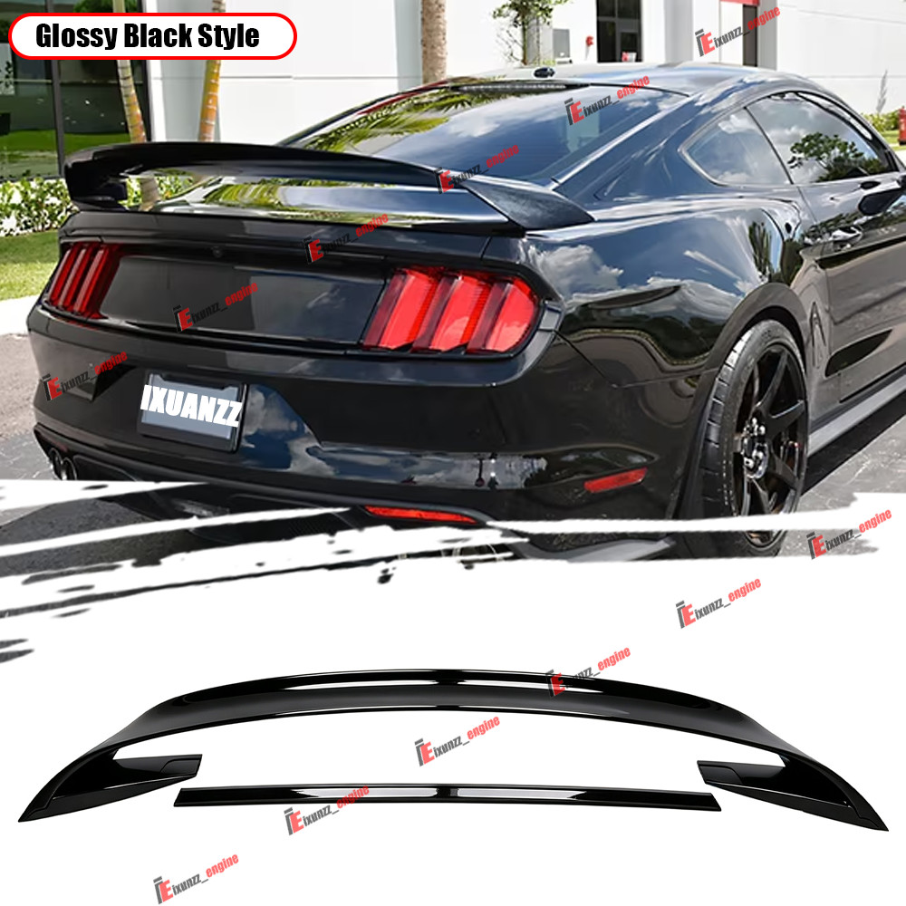 GT350R Style Trunk Spoiler Gloss Black ABS For 15-23 Ford Mustang GT350 EcoBoost