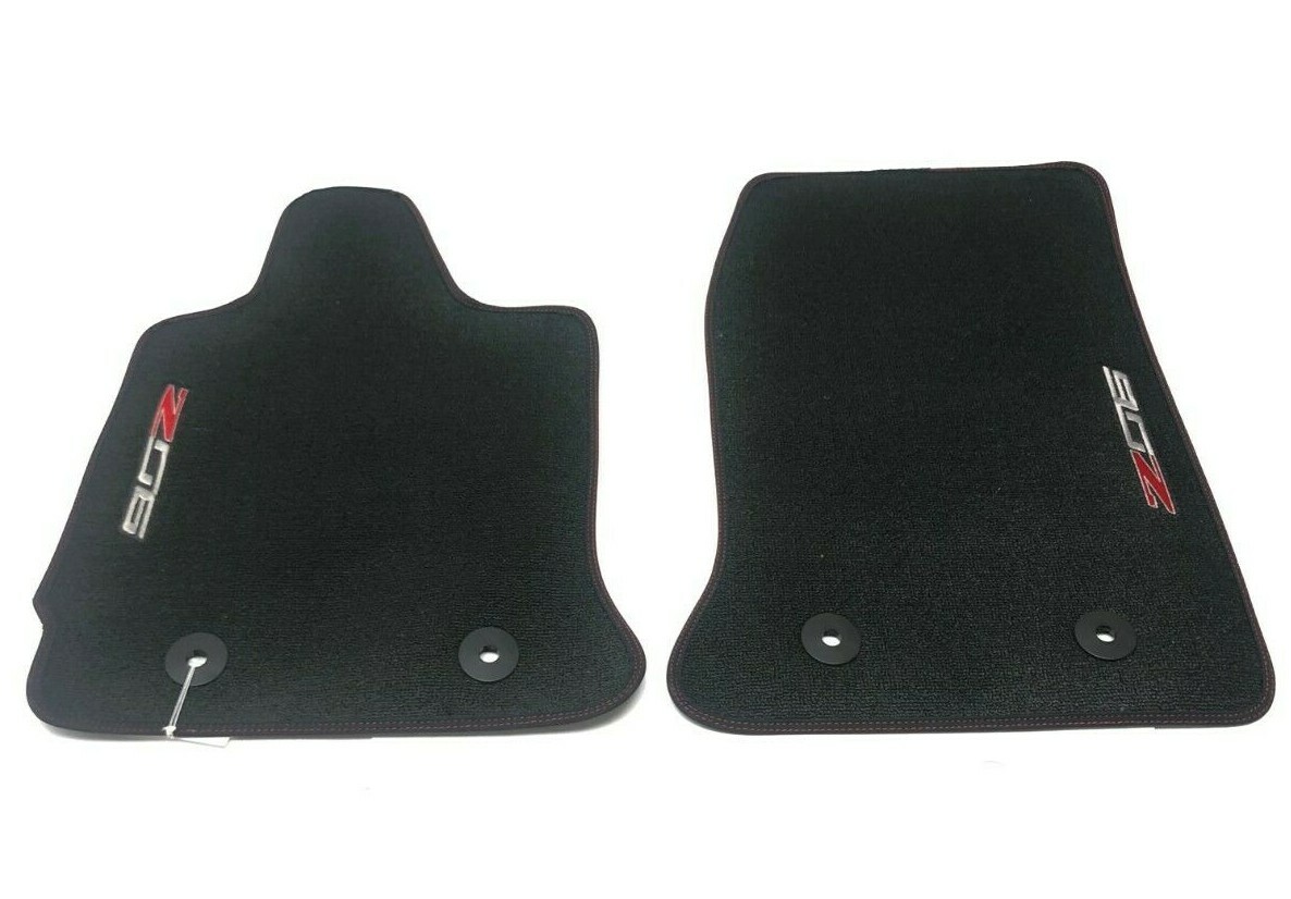 2014-2019 Corvette Z06 Floor Mats w/ Adrenaline Red Stitching 23476289