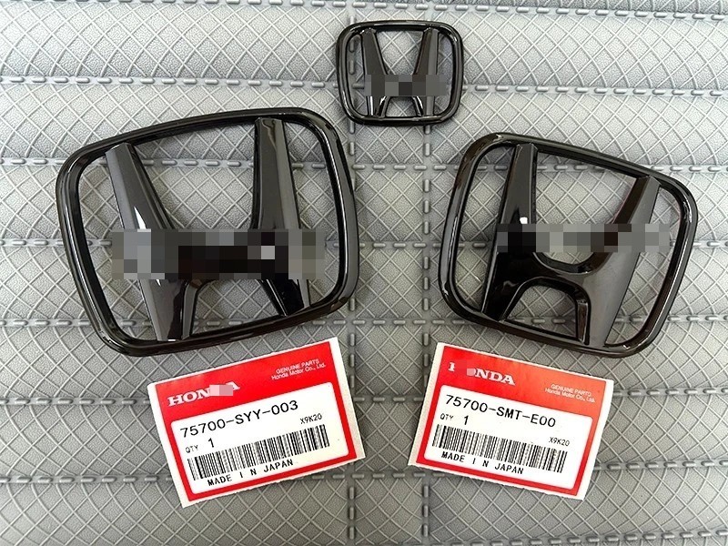 3Pcs Gloss Black Front Rear Emblem Badge Fits for Honda Civic Sedan 2022-2026