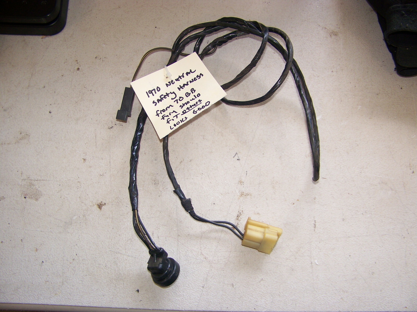 1970 PLYMOUTH GRAN FURY BIG BLOCK NEUTRAL SAFETY WIRING HARNESS