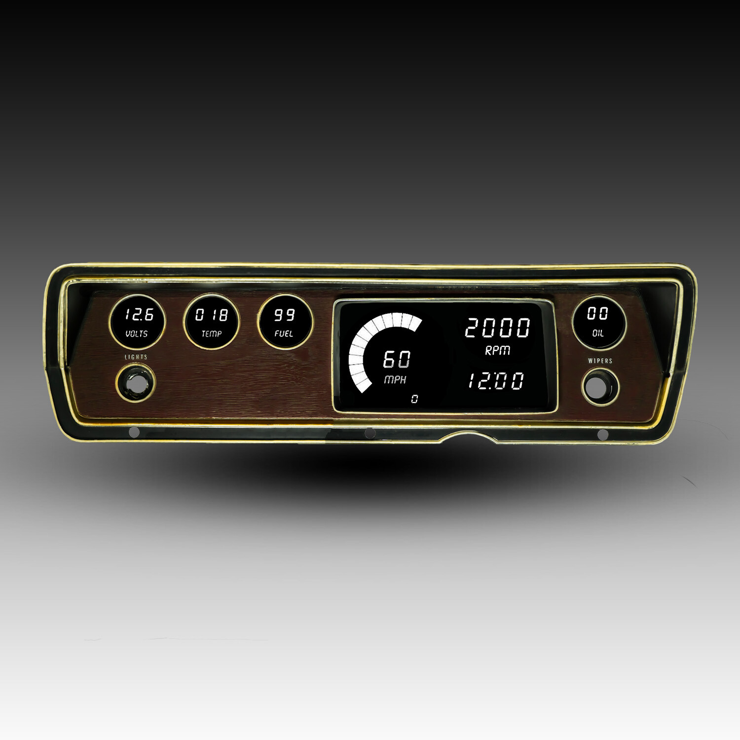 1970-1976 Dodge Duster/Dart (White LED's) Digital Gauge Panel  DP1805W USA Made