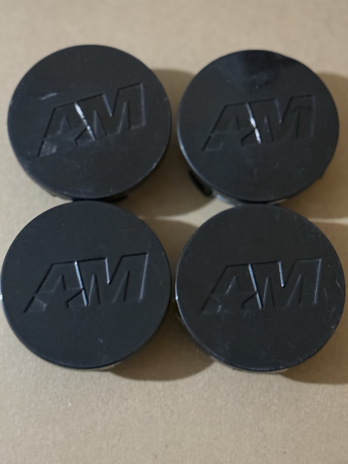 4 American Muscle Wheel Center Caps Size 2 1/2”, Matte Black
