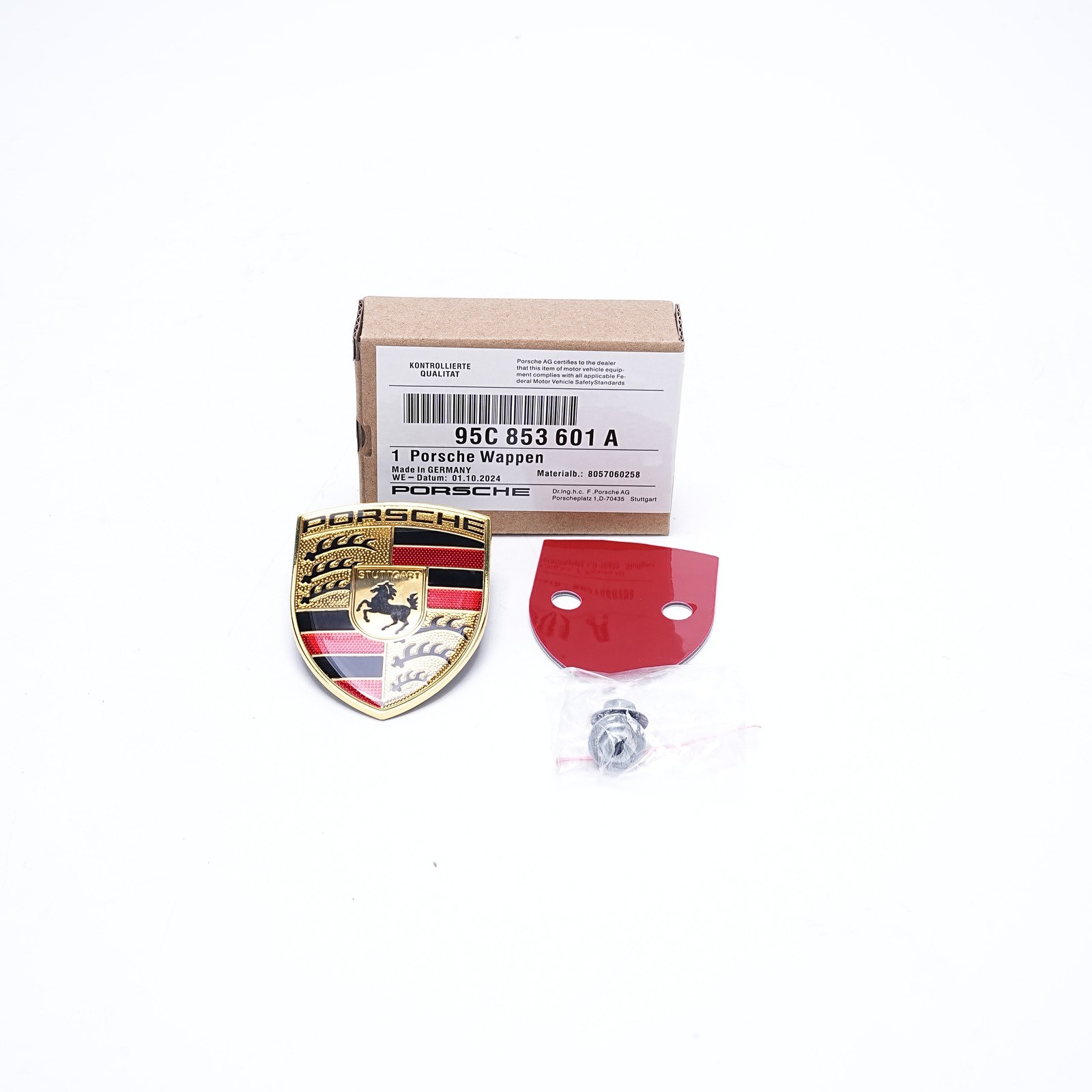 Genuine Porsche Gold Hood Crest Emblem For 911 996 997 Cayenne -Upgraded Version