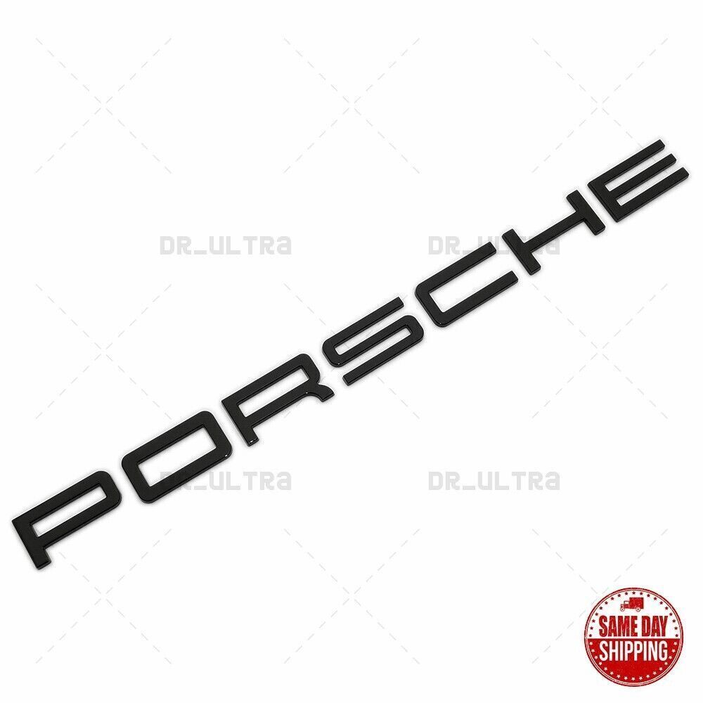 Gloss Black Porsche Letters Rear Badge Emblem Look Deck lid Decoration Trunk OEM