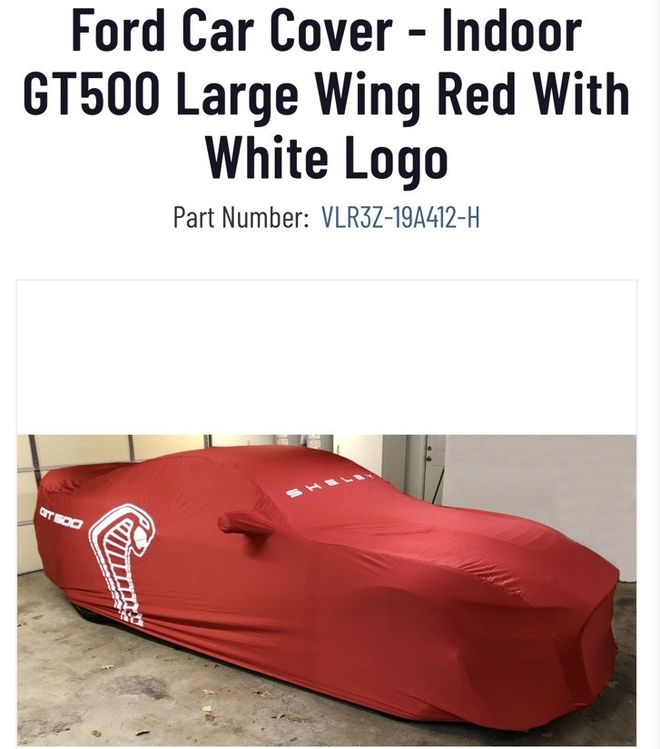 2020-2022 Ford Mustang Shelby GT500 Indoor Car Cover OEM Lg Wing VLR3Z-19A412-H