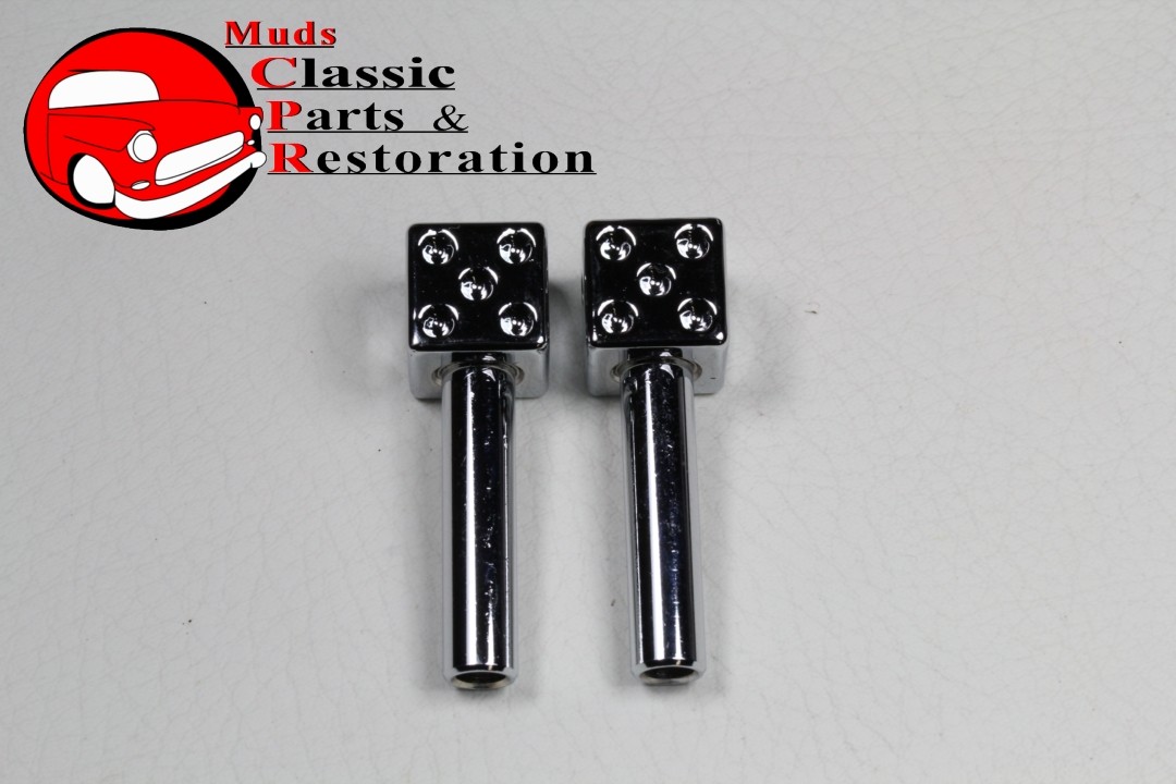 Chrome Dice Door Lock Latch Knobs Custom Truck Hot Rat Street Rod
