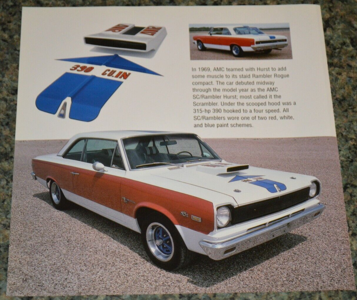 1969 AMC SC SCRAMBLER RAMBLER PICTURE FEATURE PRINT PHOTO 70 390 ENGINE 9