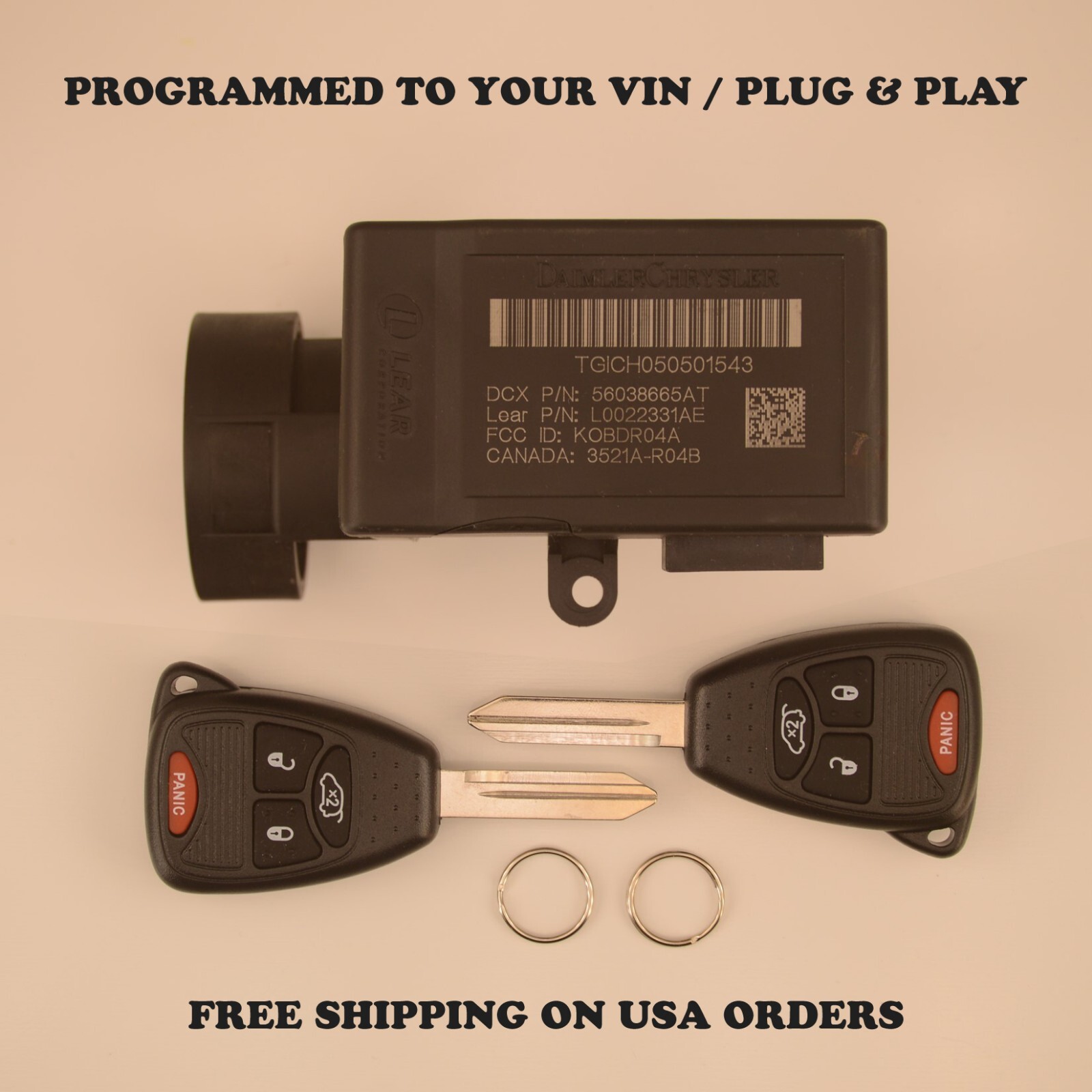 2005-2006 Dodge Magnum Charger Immobilizer 56038665AT VIN Programmed Plug & Play