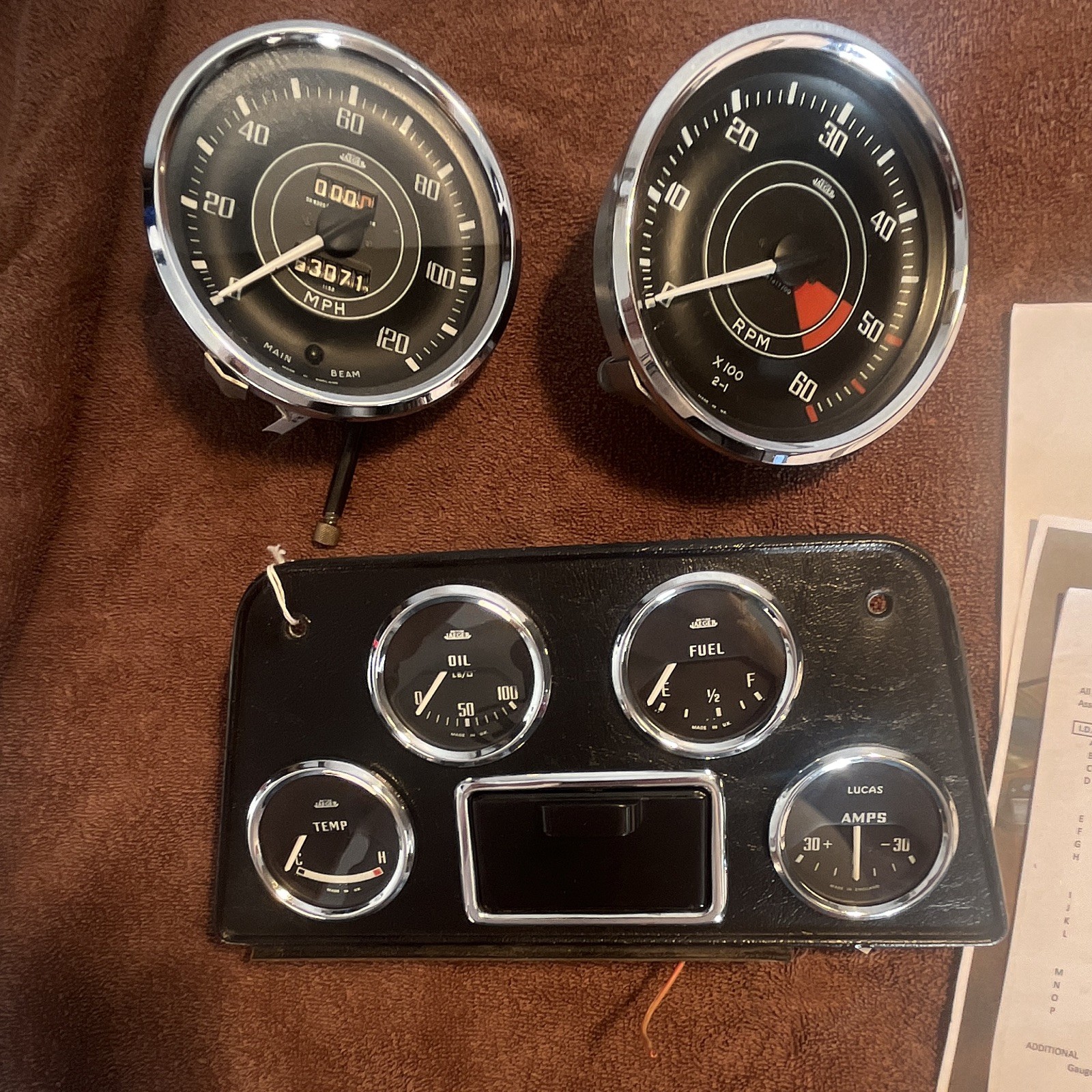 Triumph TR4 Gauges Refurbished ￼