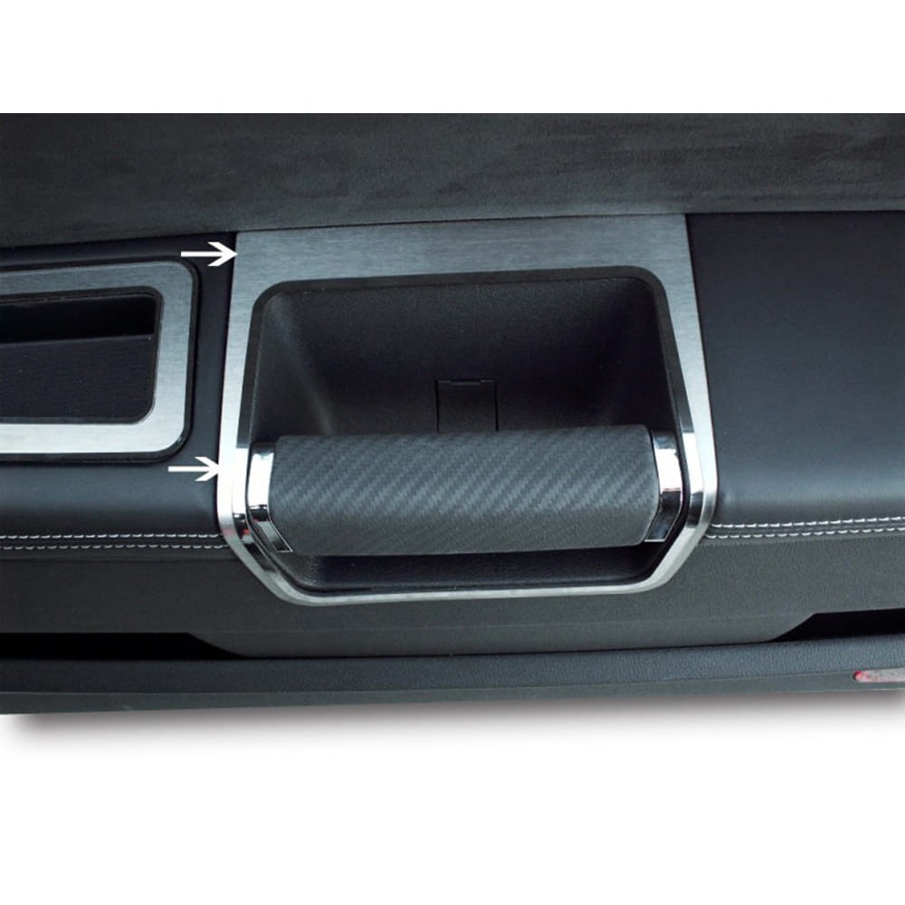 2pc Brushed Stainless Steel Door Pull Trim for 2008-2014 Dodge Challenger SRT8