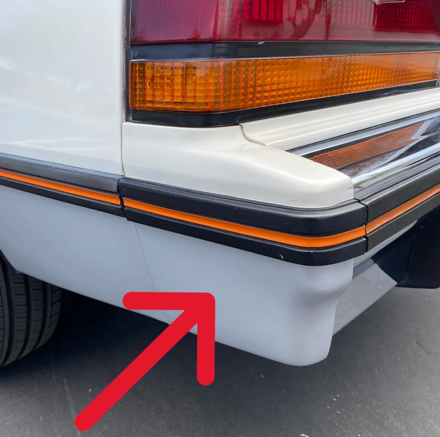 Cadillac Cimarron Left Rear Bumper End : 1985, 1986, 1987, 1988, NEW - Repro