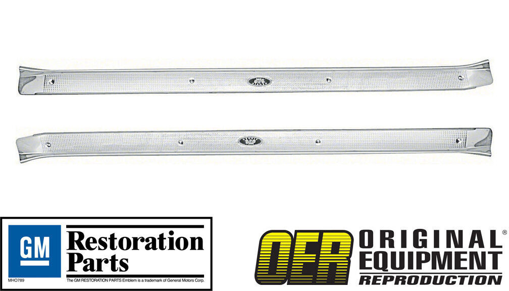 NEW OER 1971-1976 Oldsmobile 88 & 98 2 DOOR SILL SCUFF PLATES -PAIR- GM LICENSED