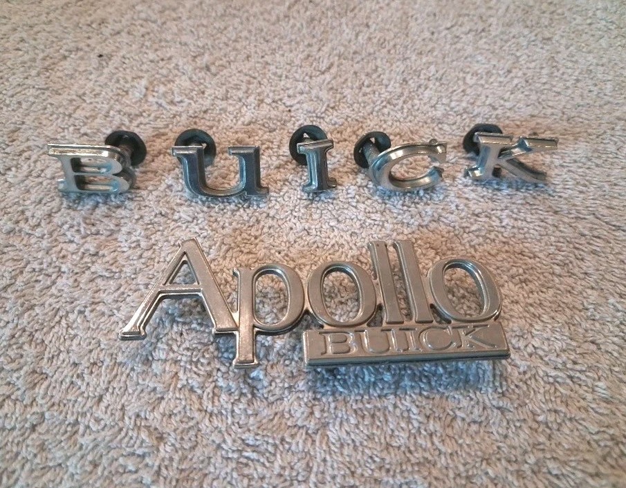 Vintage 73-75 Buick Apollo Trunk Script & Hood BUICK Letter Set OEM
