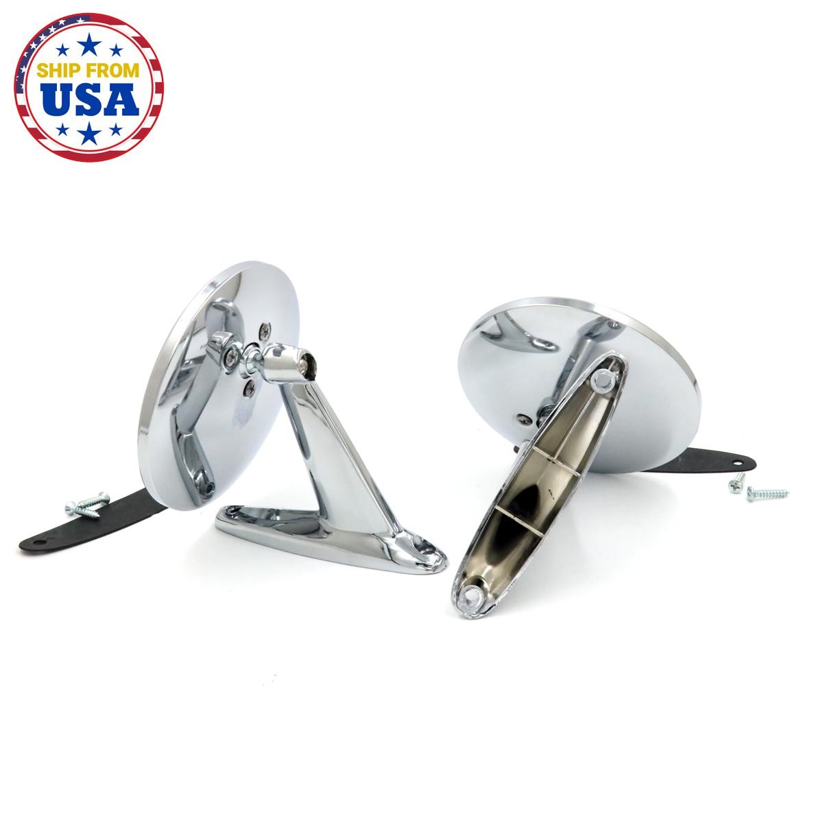 PAIR CHROME DOOR OR FENDER MIRROR SET FIT FOR FORD FALCON FUTURA DELUXE 1960-70