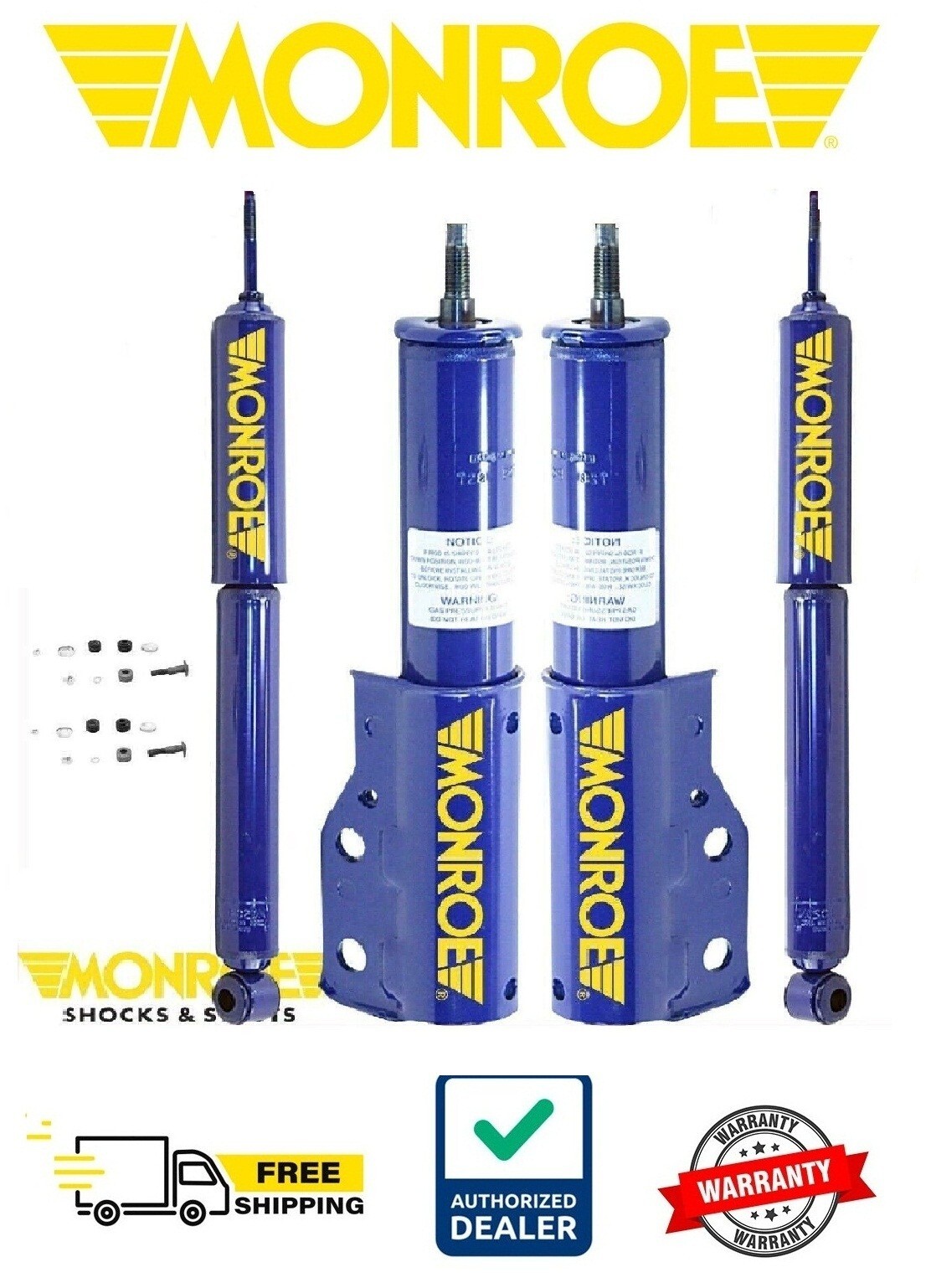2 Front Strut & 2 Rear Monro-Matic Shock For 82-92 Chevy Camaro Pontiac Firebird